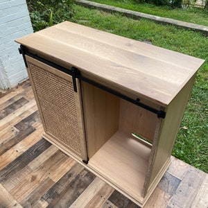 White Oak Bar Cabinet with Storage for 126 can Mini Fridge / Bar Cabinet / Beer Cabinet / Liquor Cabinet / Wine Cabinet / Liquor Storage