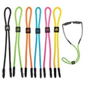 May include: Set of seven colorful eyeglass straps with black tips. The straps are made of a soft, stretchy material and are designed to keep glasses secure.