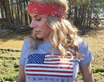 CAMPGIRL® All American  Flag Tee