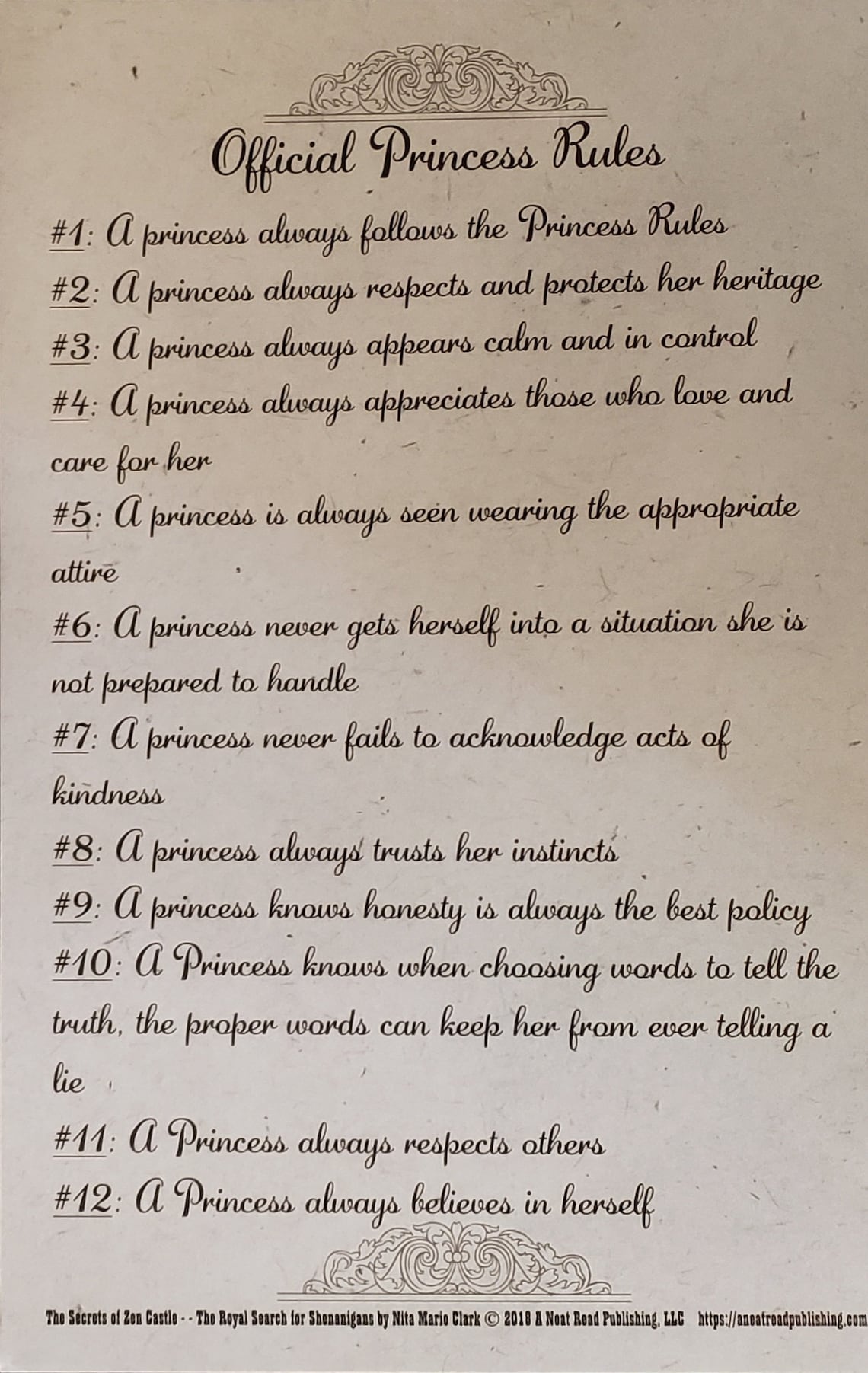 Official Princess Rules Poster 11 In. X 17 In. Etsy