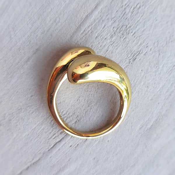 Gold grobstrick Ring,Gold Dome Ring,dicker Goldring,Swirl Band Ring,dicker Ring Gold,Blase Kreis Ring,Swirl Ring,Swirl Band Ring,Gold Wrap Rin