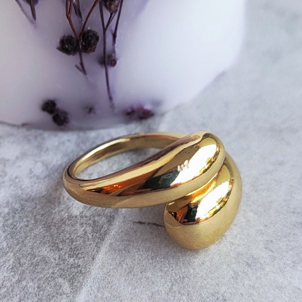 Thick Gold Ring, Swirl Band Ring, Chunky Ring Gold, Bubble Circle Ring, Swirl Wrap Ring, Gold Chunky Ring, Gold Dome Ring, Swirl Band Ring