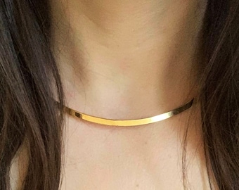 Stylish Dainty Gold Choker Necklace, Delicate Jewelry for Her, Gift for Women, Present for Geometry lover, Birthday Gift for Her Minimalism