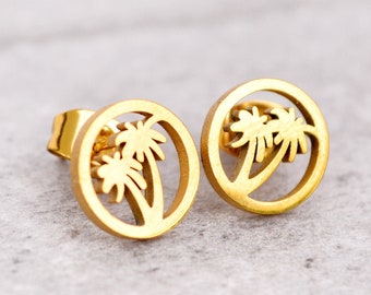 Beach Earrings, Hawaiian Jewelry,Island Jewelry,Palm Tree Earrings,Summer Jewelry,Birthday Gift,Palm Tree Jewelry,Tropical Earrings,Tropical