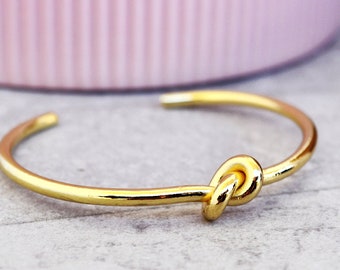 Knot Bangle Bracelet,  Gold Knot Bracelet, Sister Gift,Adjustable Bangle,Infinity Knot Bracelet,Knot Bracelet Bridesmaid,Love Knot Bracelets