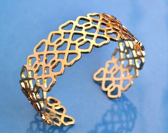 Gold Plated Heart Cuff Bracelet: Romantic Jewelry Gift