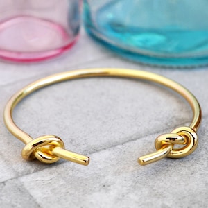 Double Knot Bracelet, Love Knot Bracelets,Love Knot jewelry,Open Bangle Bracelet,Best Friend Gifts,Sister Bracelet,Gold Knot Bracelet,Sister