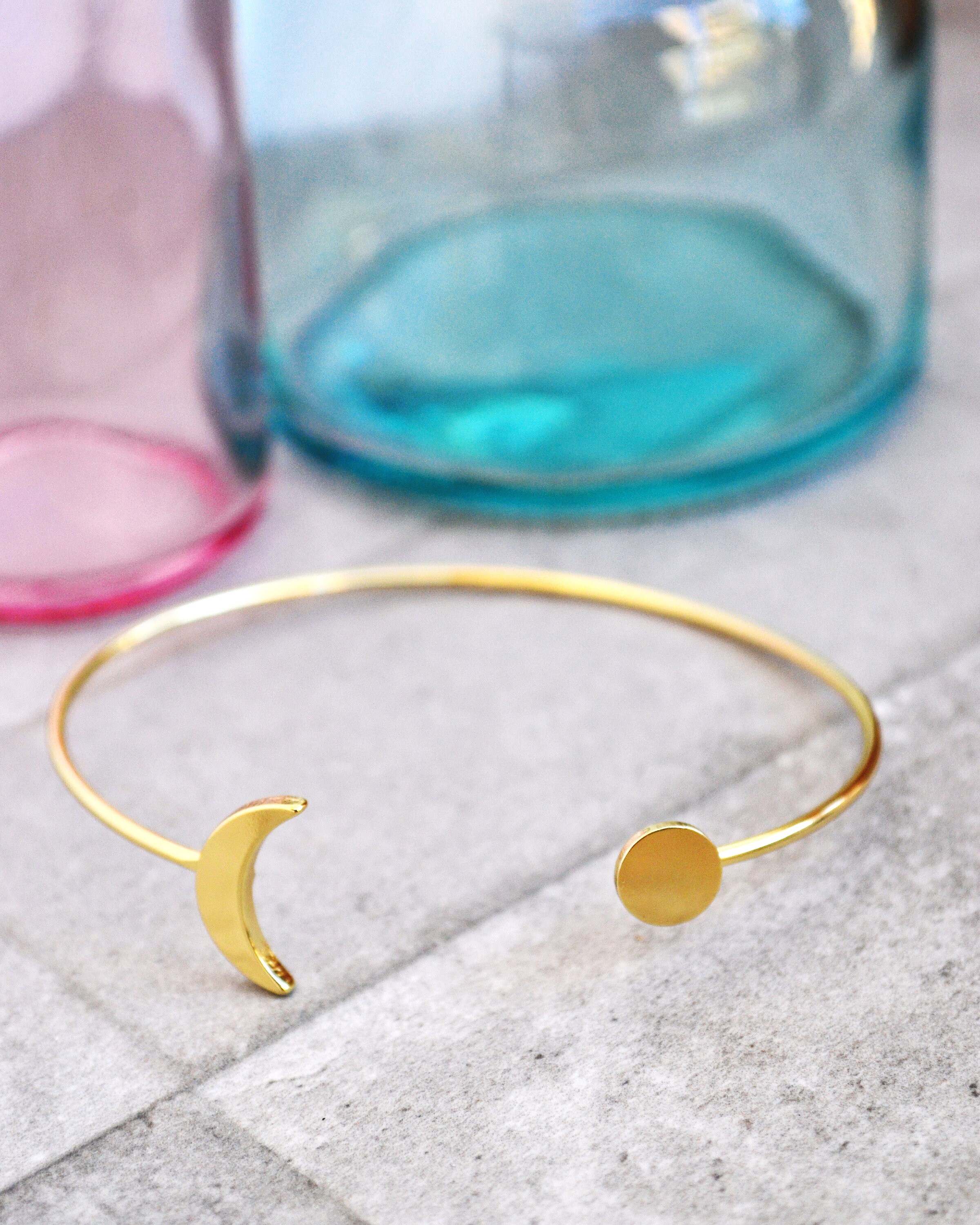 thumbnail image 2 of Moon And Star Cuff, Star And Moon Pattern Open Bracelet, Where Celestial Magic Meets Earthly Craft, Simple Open Design, Dainty Adjustable, Adjustable Bracelet Armband Jewelry For Women 2 of 9