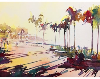 Beach Walk Malecon Puerto Vallarta 2 - Giclee Print