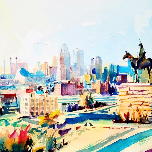 Kansas City Gold Print Etsy