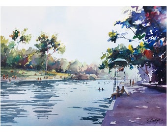 Austin Barton Springs - Giclée-Druck