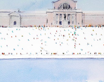 St. Louis Art Hill Sledding Giclee Print - Etsy