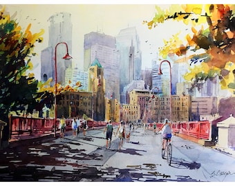 Minneapolis Stone Bridge - Giclee Print