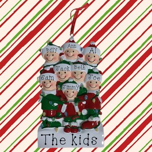 Eight Family Christmas Personalized Ornament