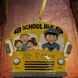 School Bus Personalized Ornament