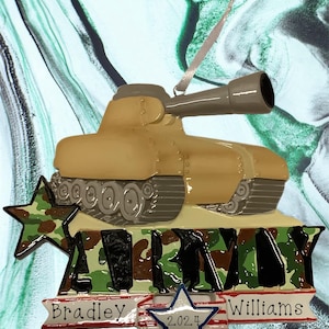 Personalized Army Tank Ornament, Custom Army Tank Christmas Ornament with Name, Armed Forces, Army Ornament, Military, Gifts for Soldiers
