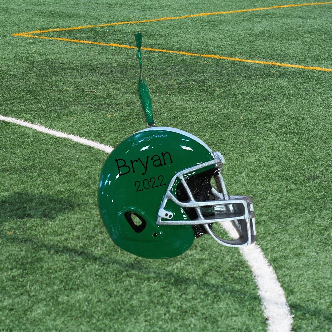 Personalized Football Helmet Ornamentgreen Etsy