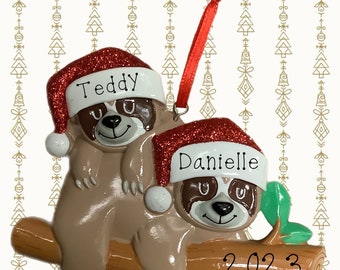 Sloth Family of Two Personalized Ornament