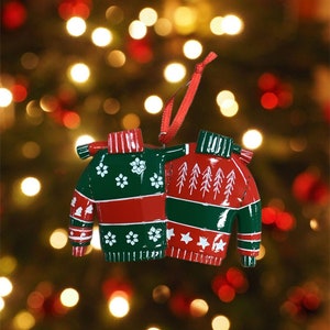 Pair of Christmas Sweaters Personalized Ornament