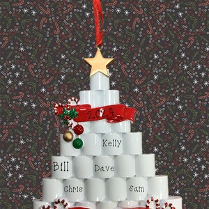 Ornamento personalizzato per albero di Natale in carta igienica