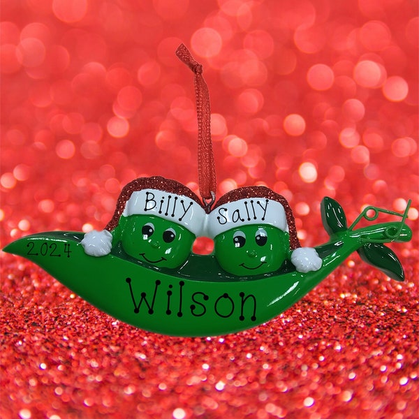 Two Peas in a Pod Personalized Ornament