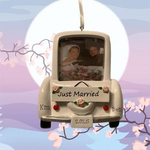 Wedding Car Frame Personalized Ornament