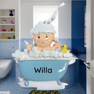 Personalized baby’s first bath ornament