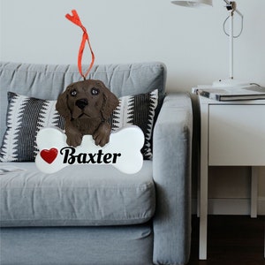 Personalized Chocolate Labrador Ornament