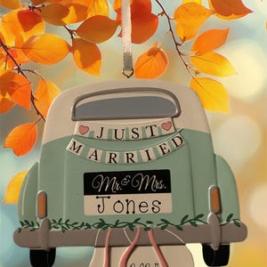 Just Married Car Personalized Ornament
