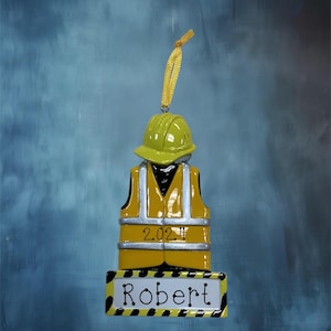 Construction Worker Personalized Ornament