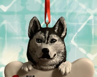Siberian Husky Personalized Ornament