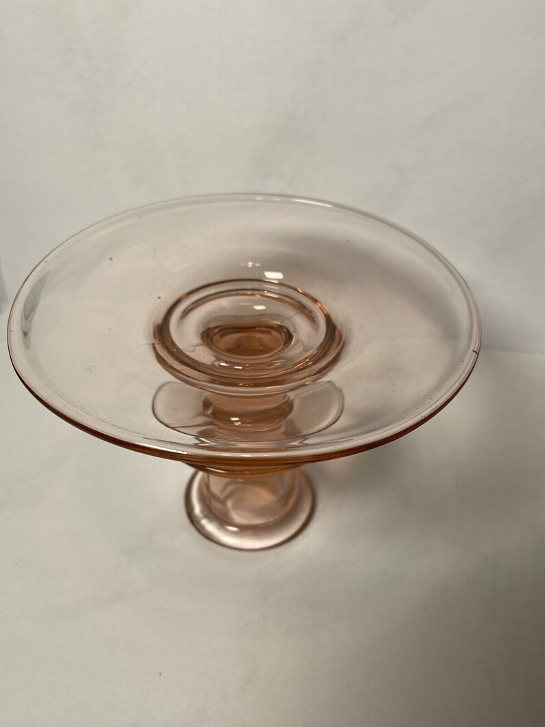 Vintage Rose Pink Depression Glass Candlestick Holder Home Etsy