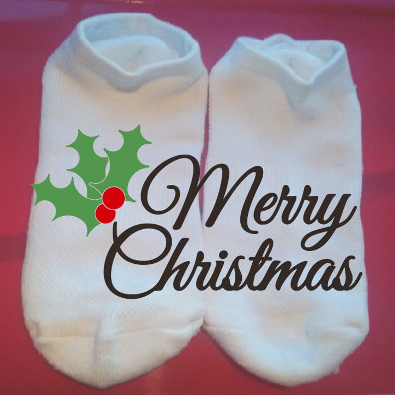 Holiday Socks Merry Christmas Custom Socks Christmas Socks Lucky Socks Gift Socks ** NOT VINYL **