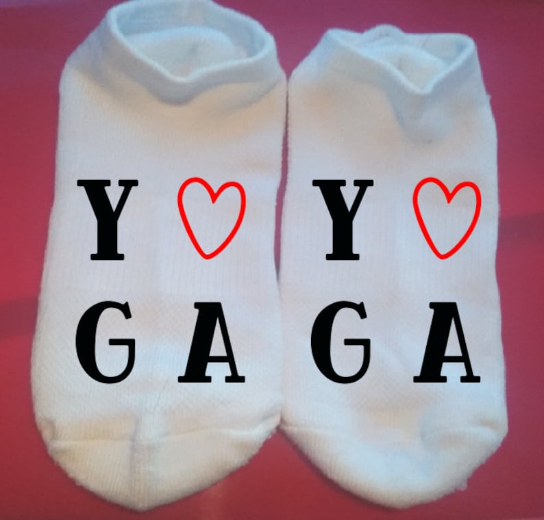 Yoga Heart Lucky Socks Custom Socks Gift Socks ** NOT VINYL ** Motivational Socks
