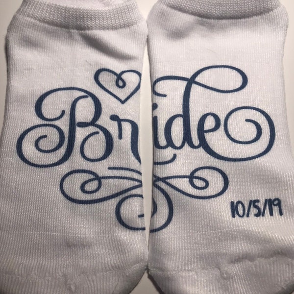 Bride Socks - Bridal Party Socks - Wedding Socks - Lucky Socks - Custom Socks - Gift Socks  ** NOT VINYL **
