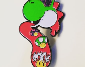 Yoshi Egg Super Mario Video Game SNES Enamel Pin Metal hat bag flair brooch USA