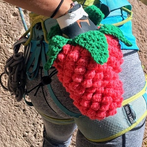 Handgemachte gehäkelte Himbeer-förmige Rock Klettern Chalk Tasche Muster
