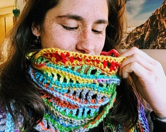 Scrap Cake Stash Yarn Unique and Beautiful Ripple Scarf Crochet Pattern