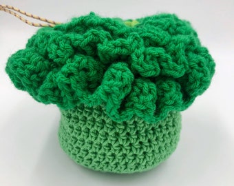 Easy Broccoli Veggie Climbing Chalk Bag Crochet Pattern