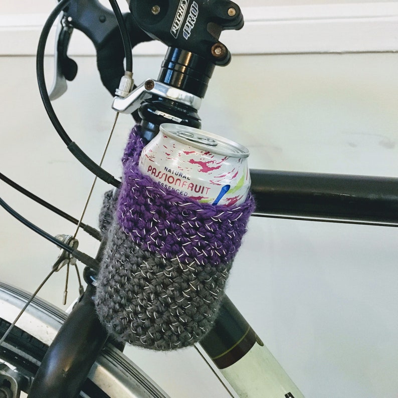 Easy Reflective Crochet Bike Koozie Cup Holder Pattern Etsy