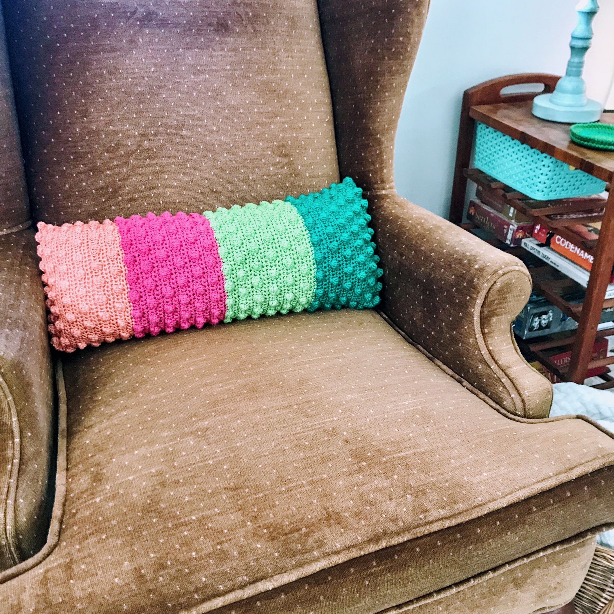 Textured Bobble Bolster Pillow Crochet Pattern Etsy