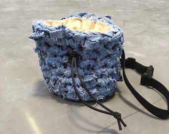 Recycled Blue Jeans Crocheted Chalk Bag Pattern