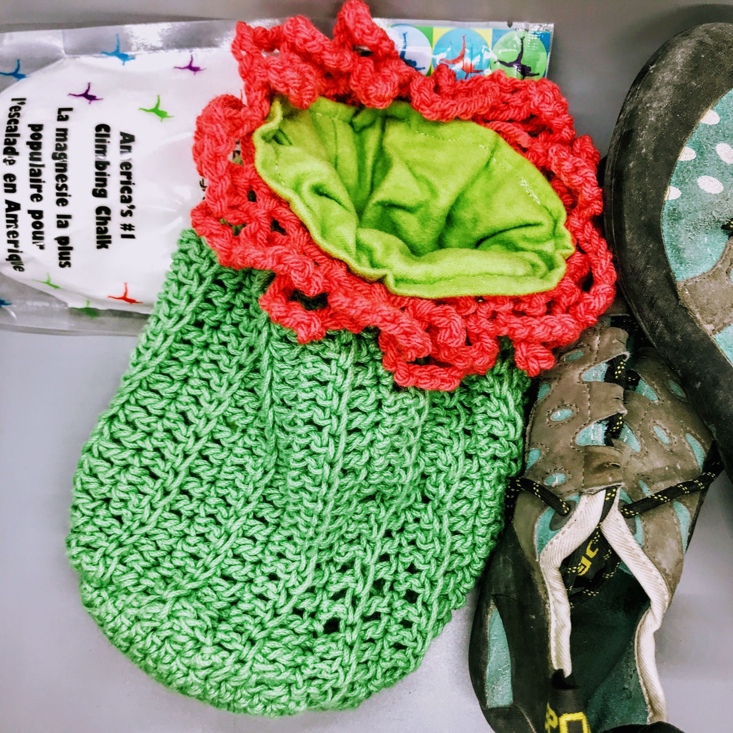 39 Free and Paid Crochet Cactus Patterns You’ll Want To Try 9 Flowering Barrel Cactus Crocheted Climbing Chalk Bag