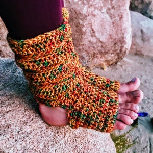 Fall, Pumpkin Spice, Textured Yoga Socks Crochet Pattern Easy