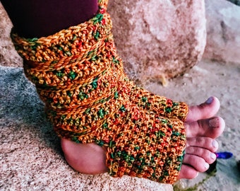 Otoño, especias de calabaza, calcetines de yoga texturizados Patrón de ganchillo fácil