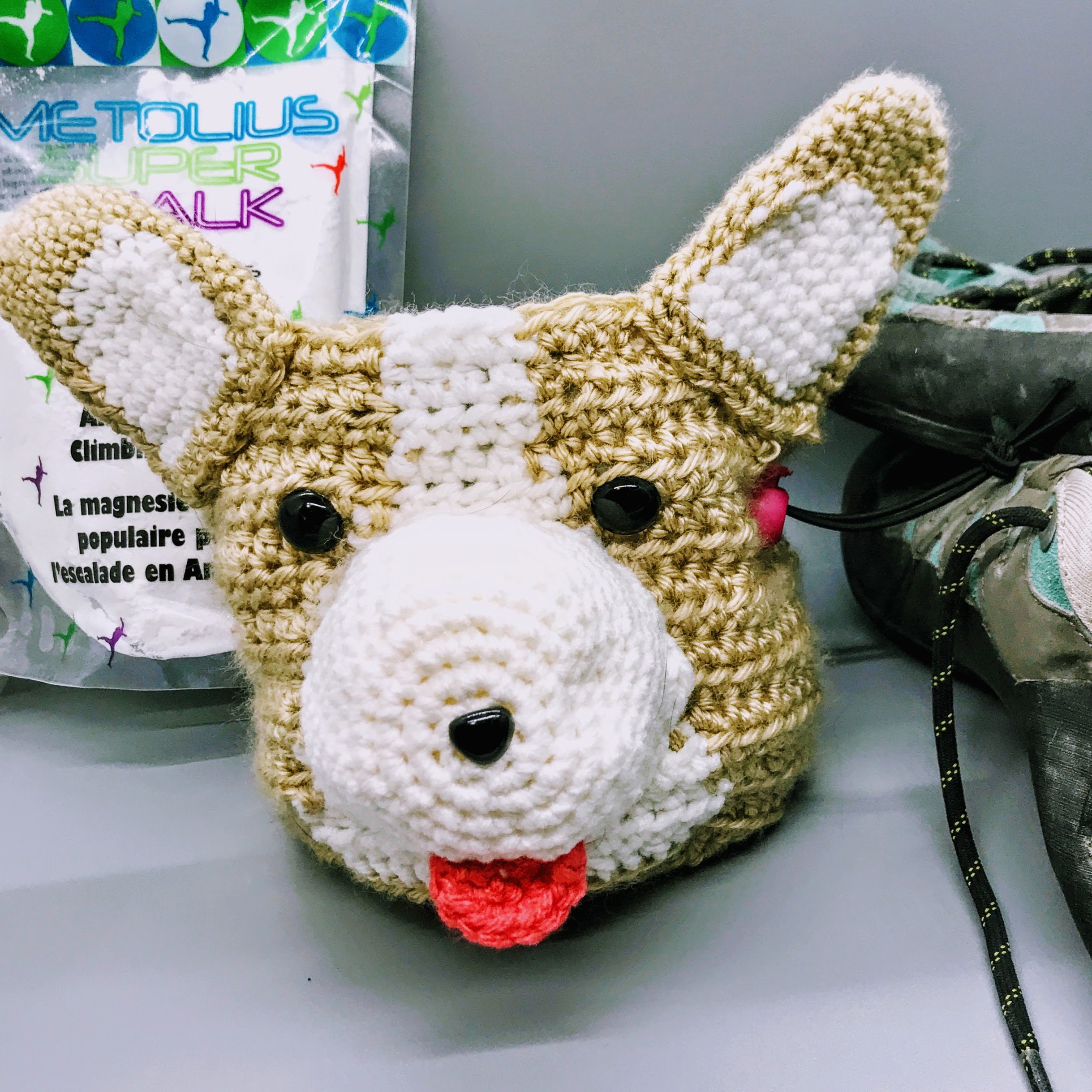 35 Corgi Crochet Patterns for Amigurumi, Pillows, Keychains, and Dog-Lover Gifts 8 Corgi Chalk Bag Crochet Pattern: Crag Dog Storage Basket