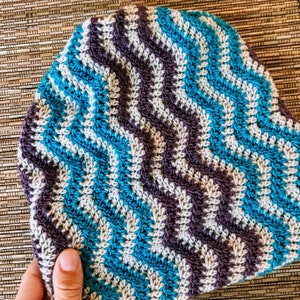 Simple and Chic Double Brimmed Chevron Winter Beanie Crochet Pattern image 7