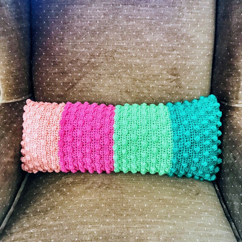 Textured Bobble Bolster Pillow Crochet Pattern Etsy