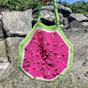 Easy Watermelon Summer Beach Bag Crochet Pattern