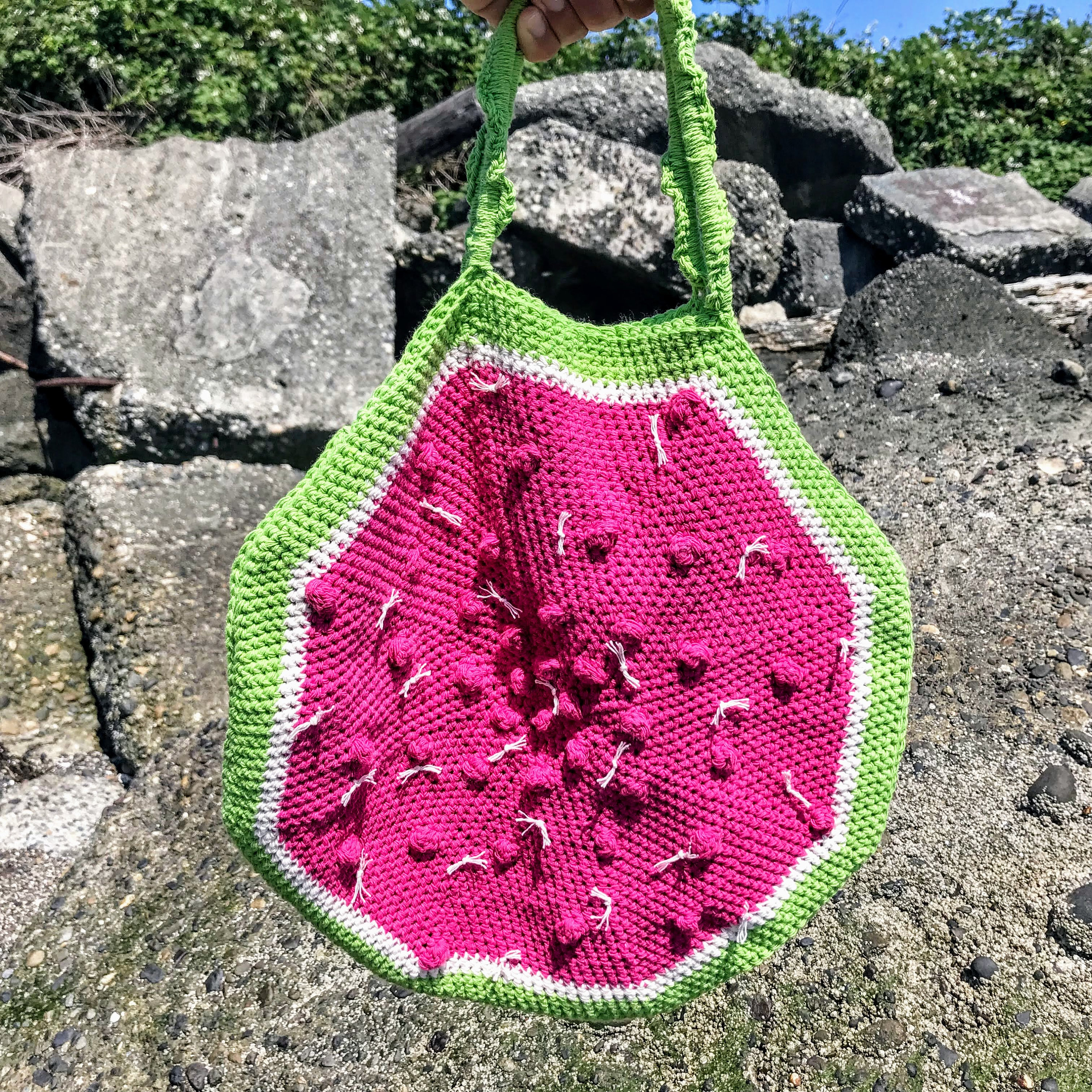 39 Crochet Watermelon Patterns to Cheer You Up 11 Easy Watermelon Summer Beach Bag Crochet